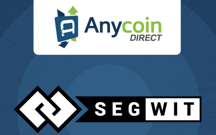 Natives SegWit jetzt bei Anycoin Direct