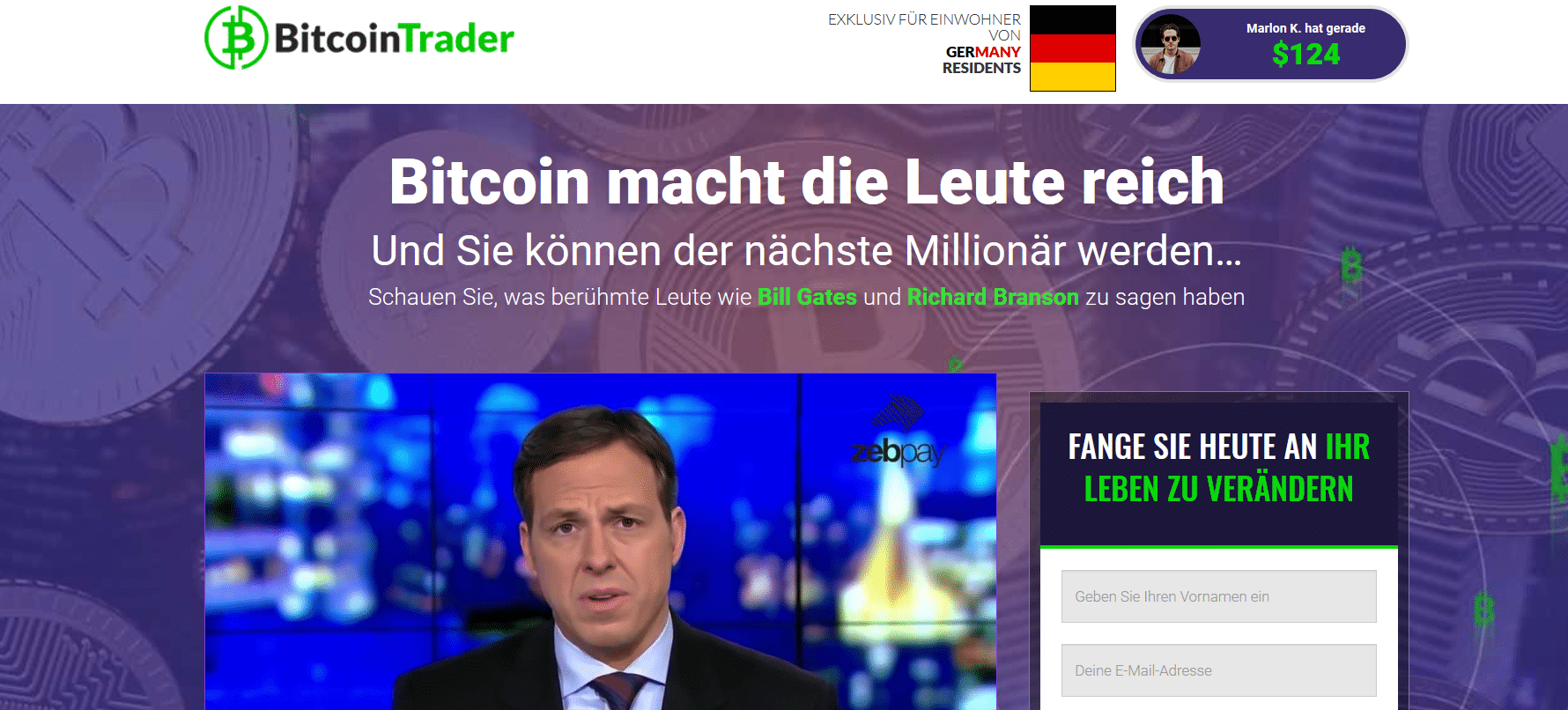 Bitcoin Trader Webseite