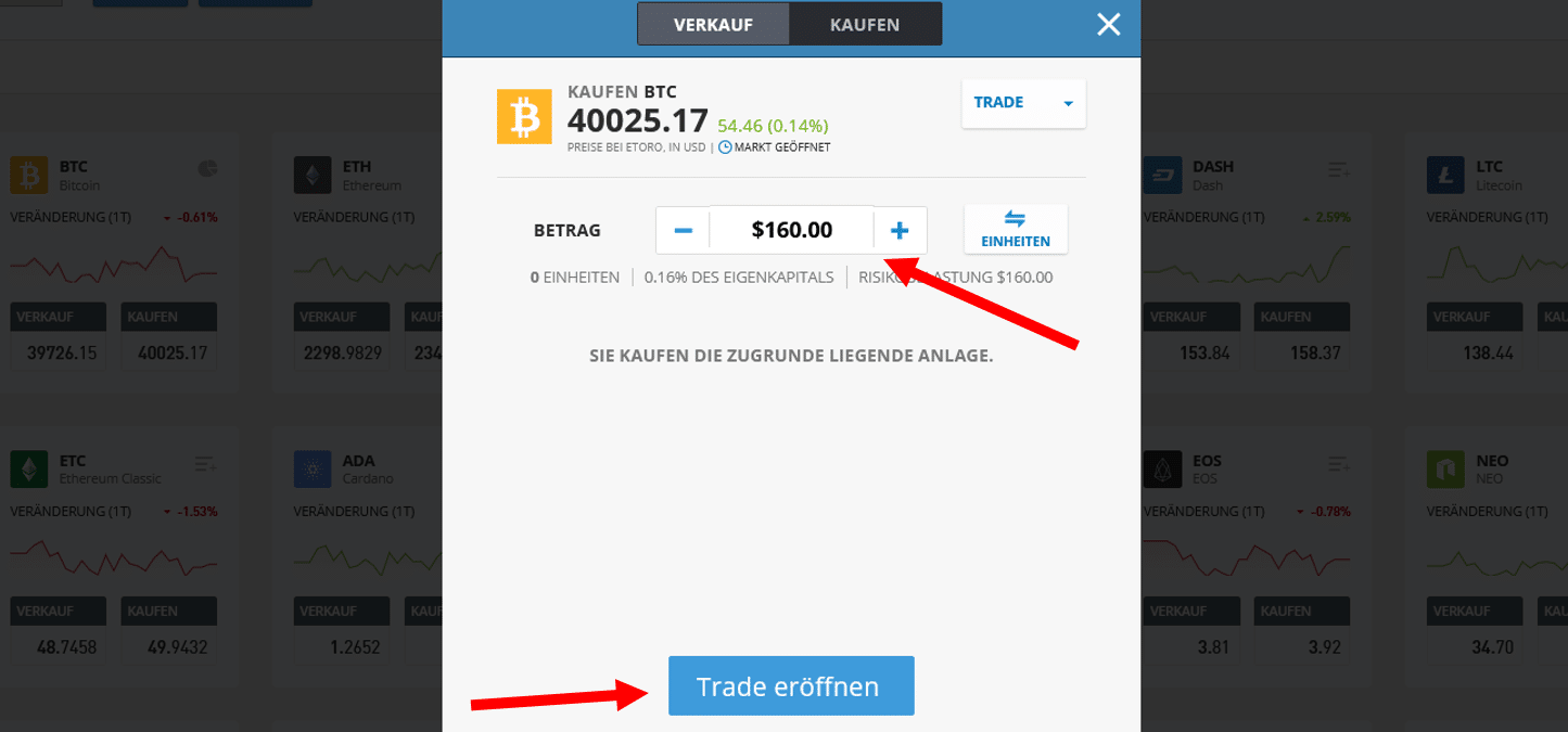 Buy Bitcoin at eToro