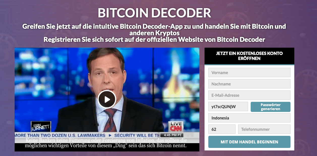 Bitcoin Decoder Homepage