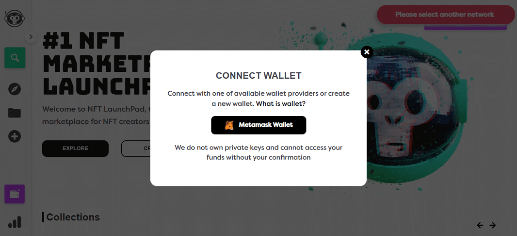 nftlaunchpad connect wallet