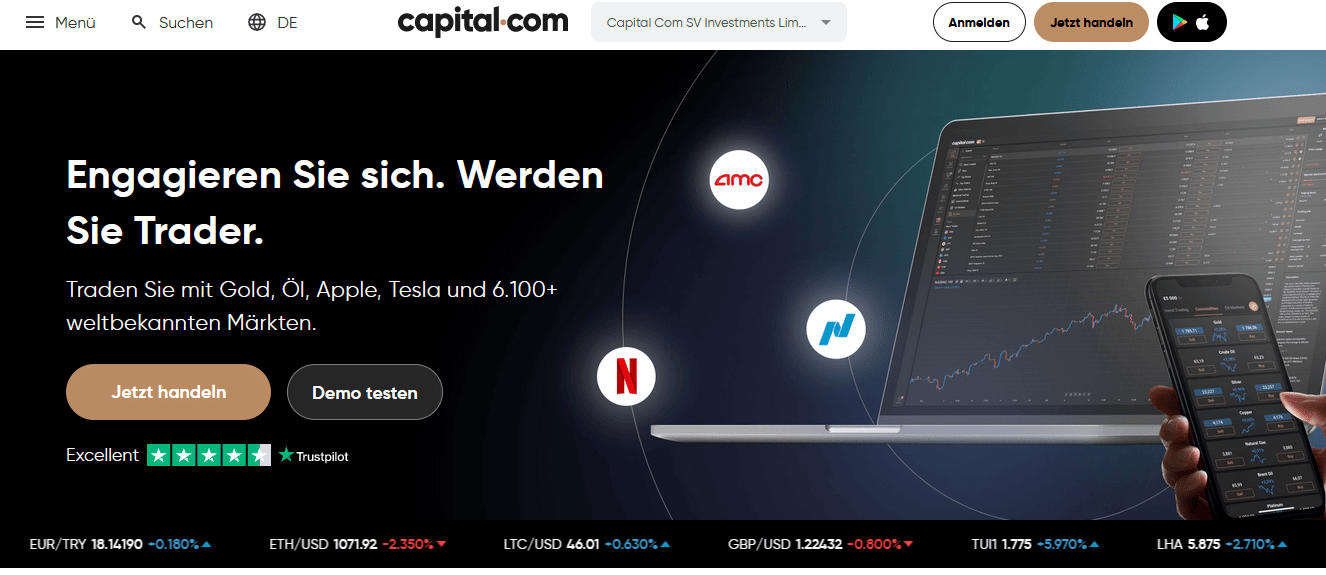 Capital.com Homepage