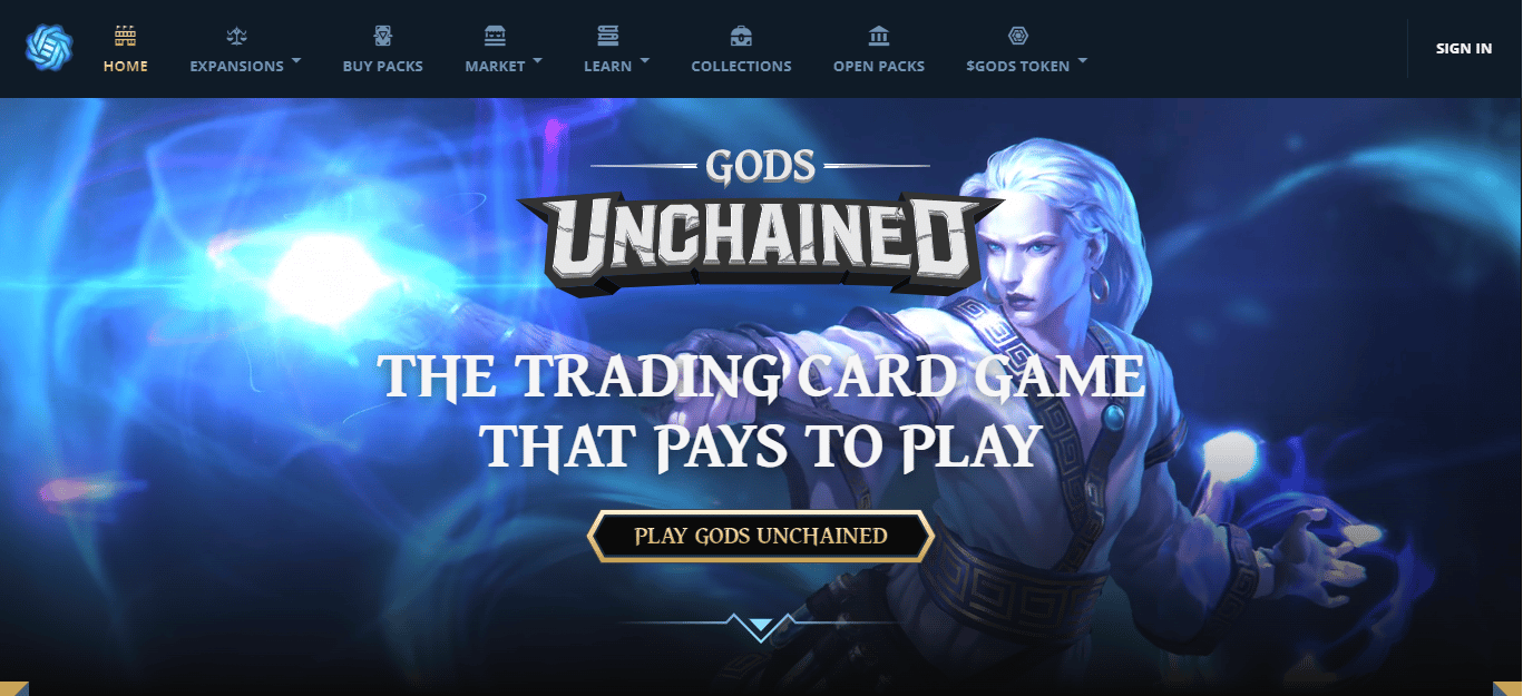 Gods Unchained homepage
