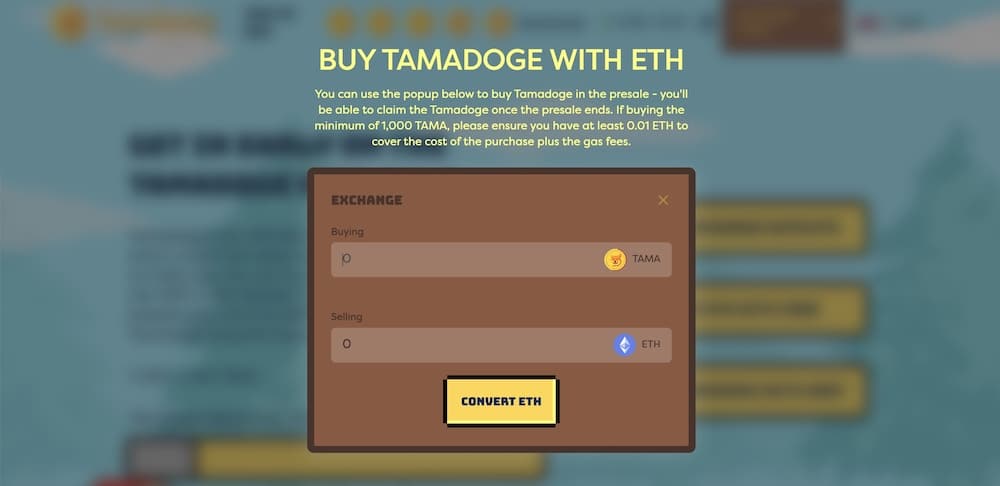 Tamadoge mit ETH kaufen