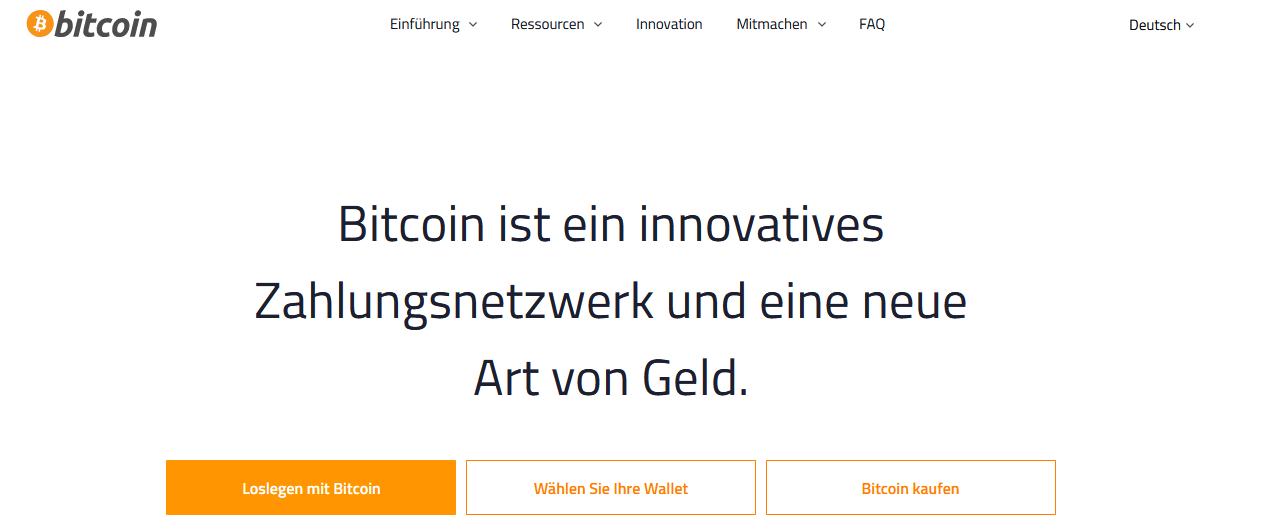 Bitcoin Webseite