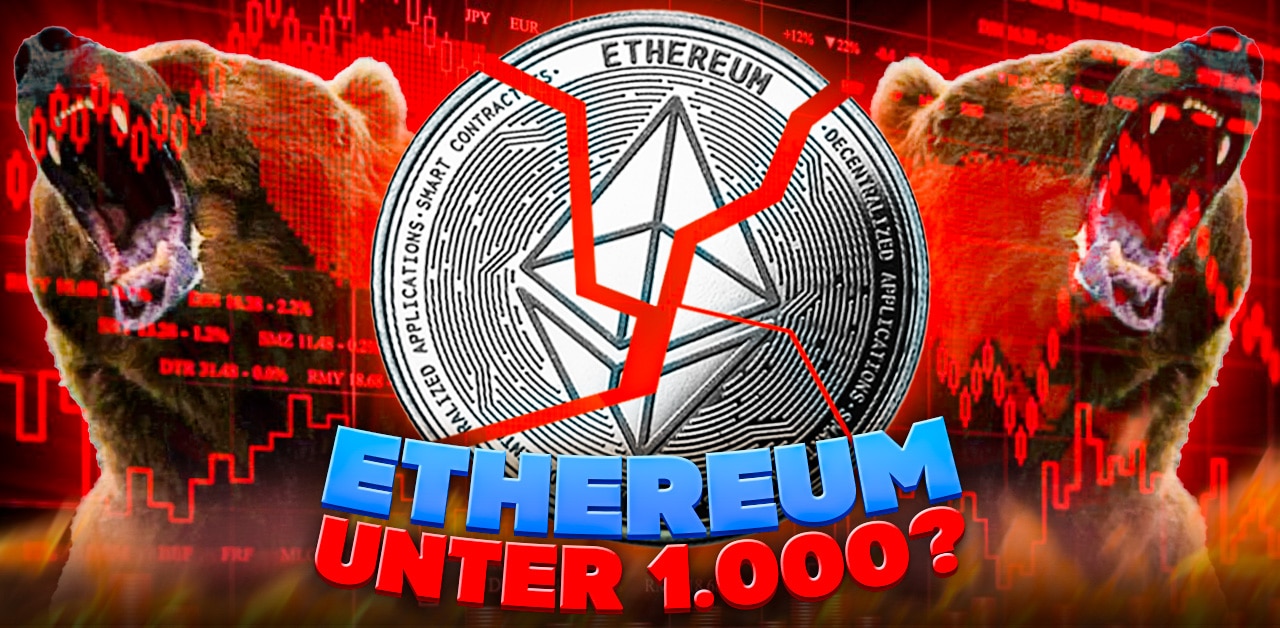 Ethereum Kurs Prognose Preis nähert sich 1.000 Dollar – wie tief kann ETH jetzt fallen?