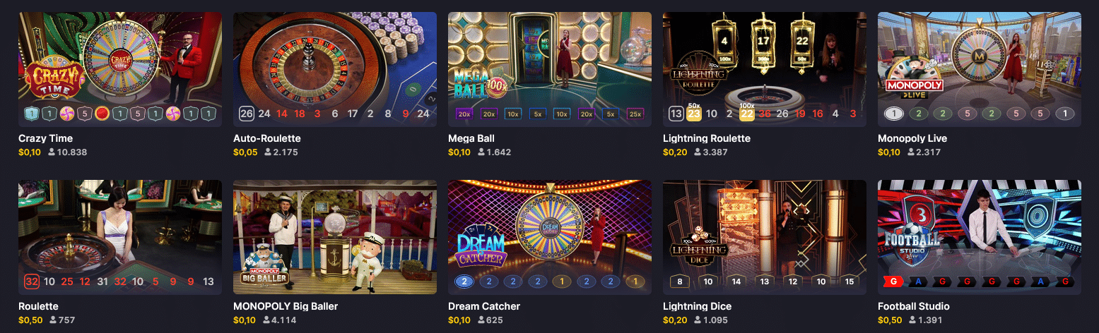 Lucky Block Live Casino Spiele