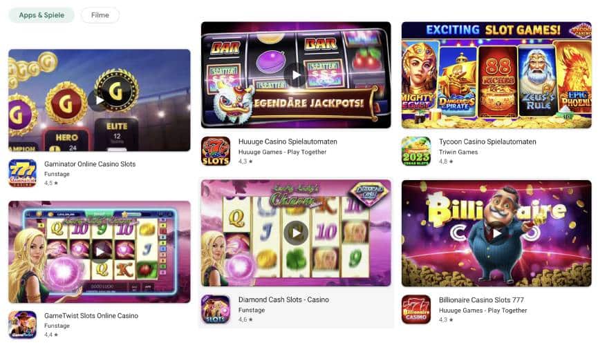 Mobile Casinos auf Android
