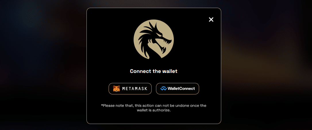 Swords of Blood Connect Wallet