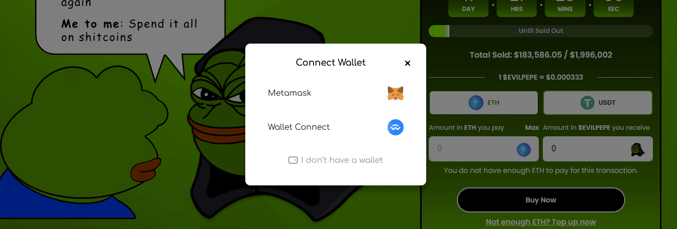 Evil Pepe Connect Wallet