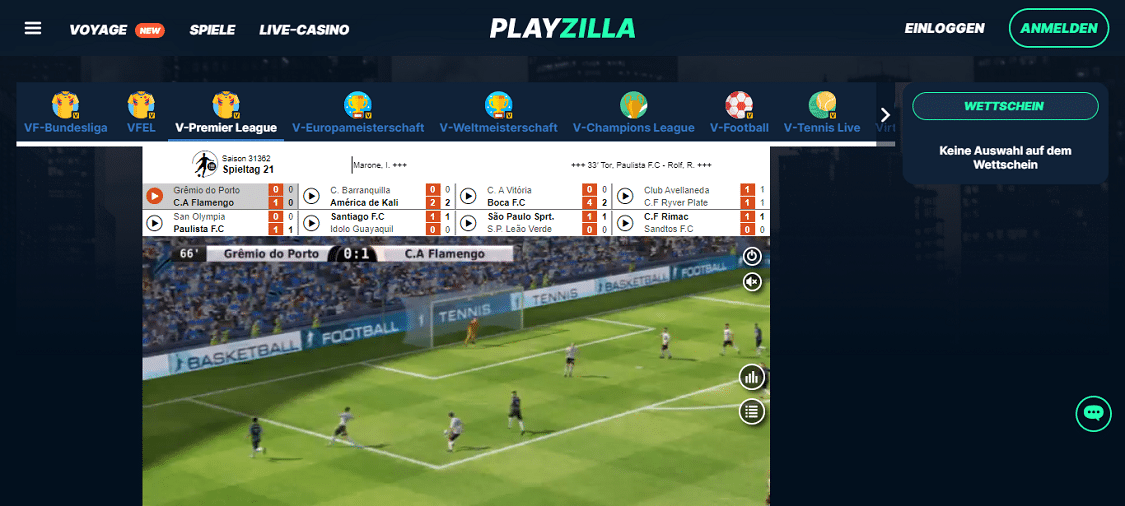 Playzilla Casino Virtueller Sport