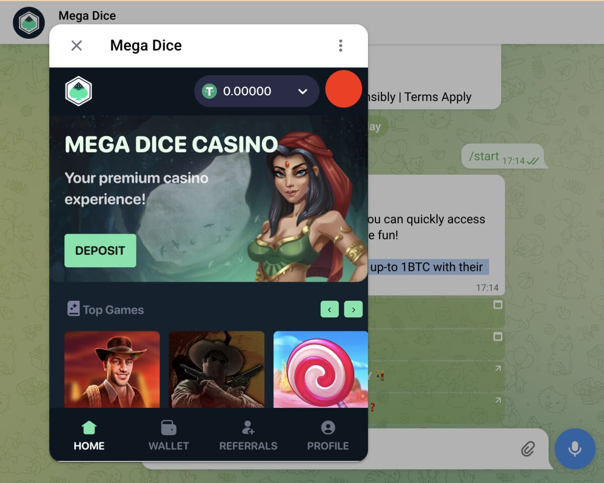 Mega Dice Telegram Startseite