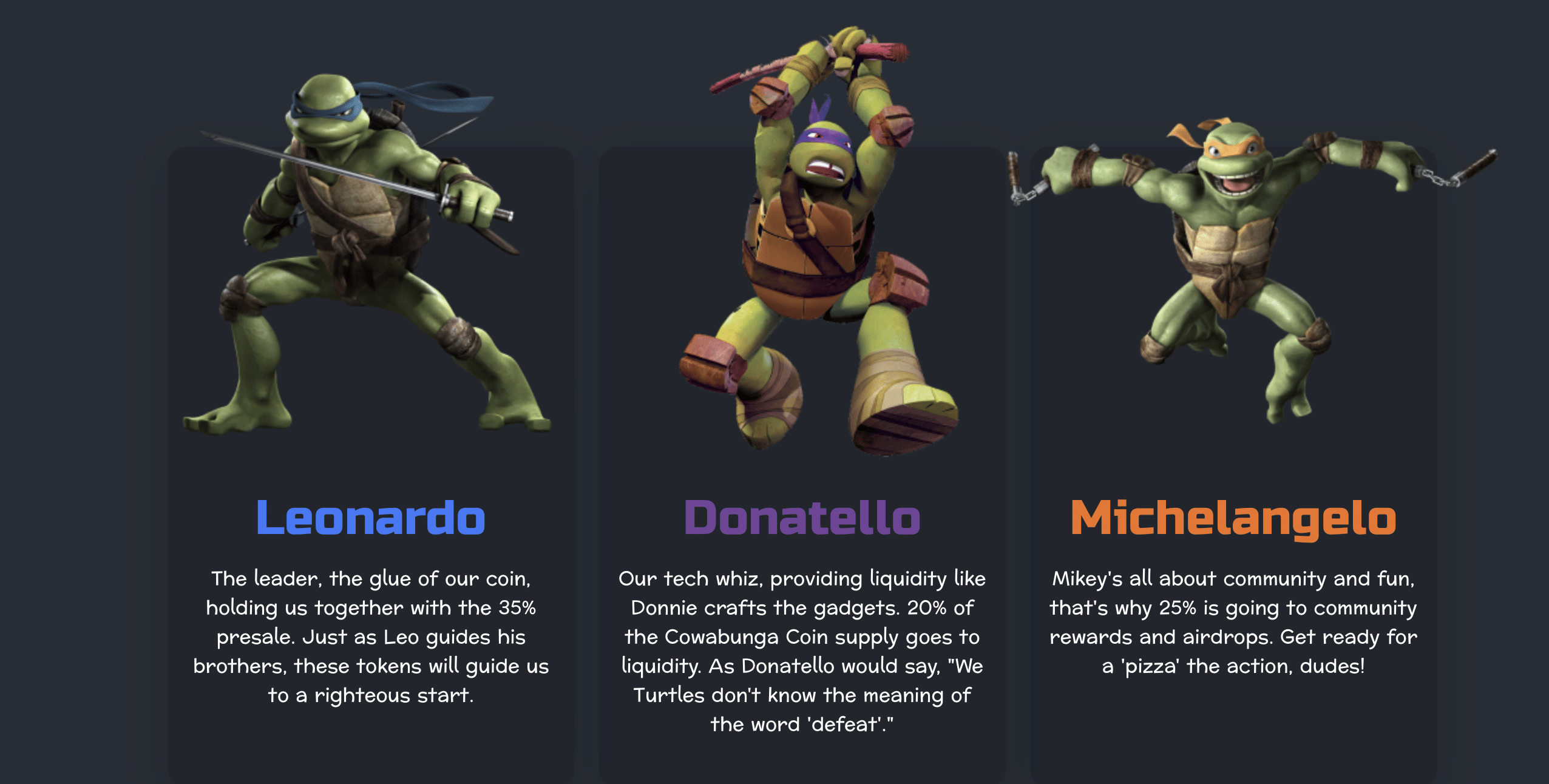 3 der Ninja-Turtles