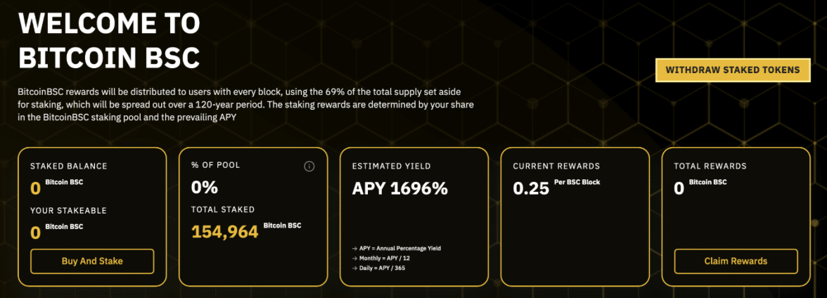 Bitcoin BSC Staking