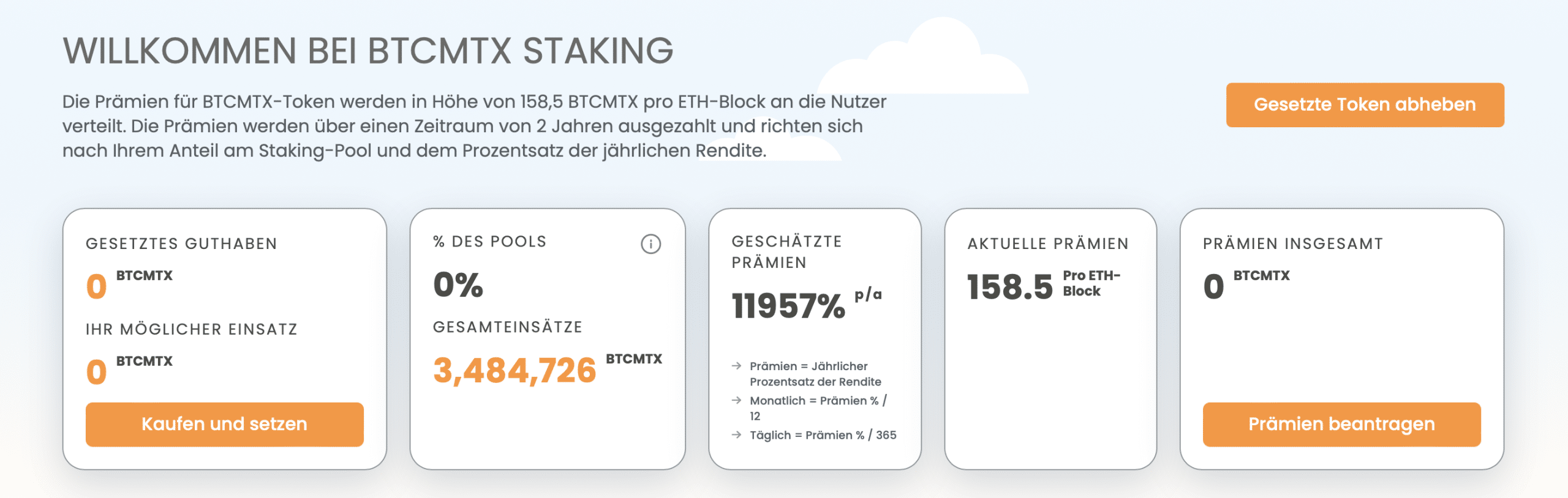 BTCMTX Staking Dashboard