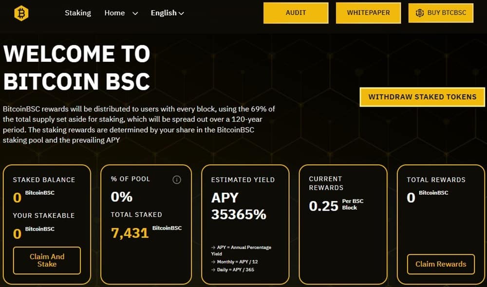 Bitcoin BSC Staking