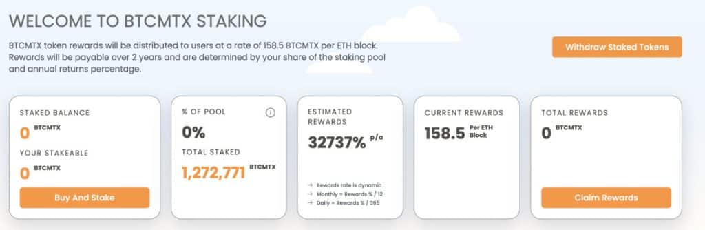 Bitcoin Minetrix Staking