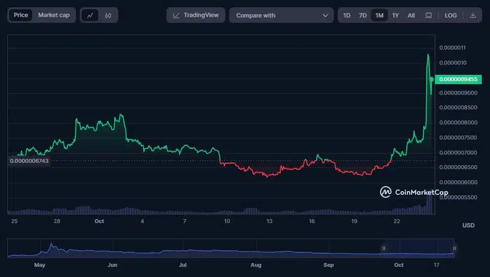 Pepe Coin Kurs Oktober