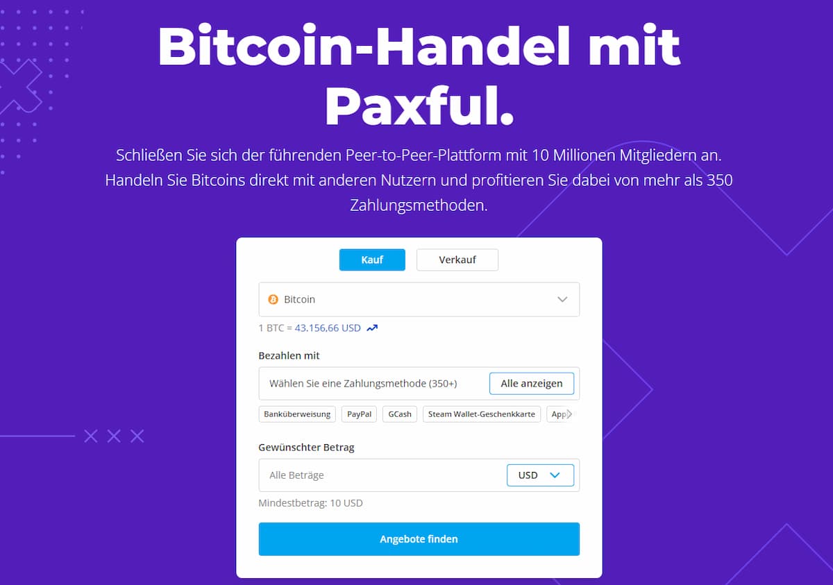 Bitcoin CFDs mit Paypal auf Paxful kaufen