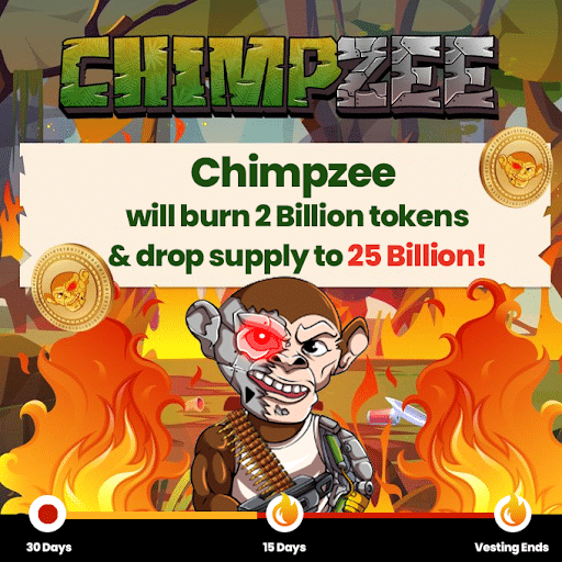 Chimpzee kündigt eine epische Verbrennung von 2 Milliarden Token an, um die Marktkapitalisierung unter 50 Millionen Dollar zu drücken.