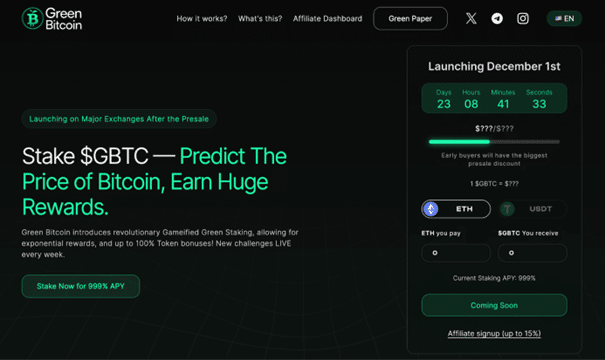 Einführung von Green Bitcoin $GBTC