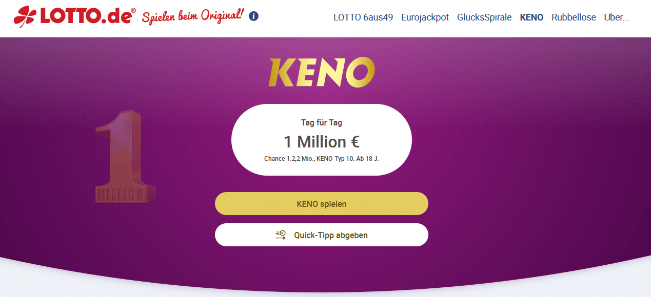 Keno bei Lotto spielen