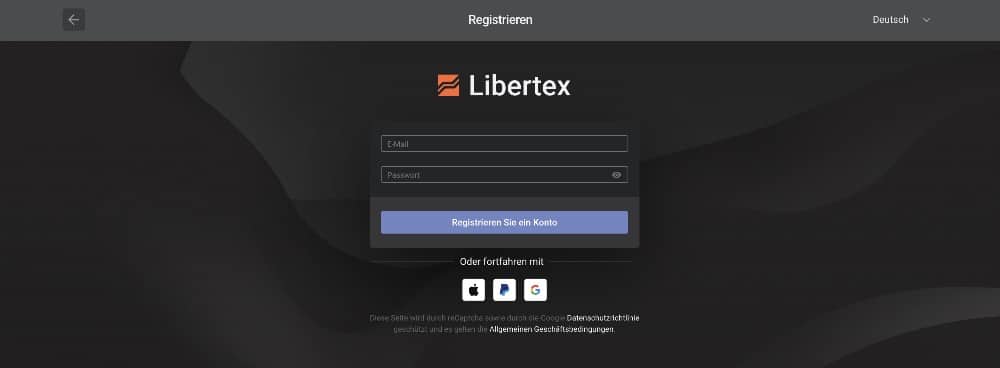 Libertex Konto erstellen