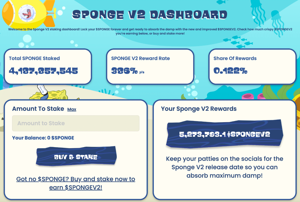 sponge v2 staked