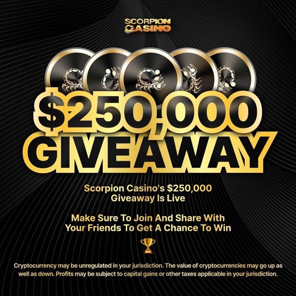 Das 250.000-Dollar-Gewinnspiel von Scorpion Casino (SCORP) läuft noch. Erfahren Sie, wie Sie mitmachen können