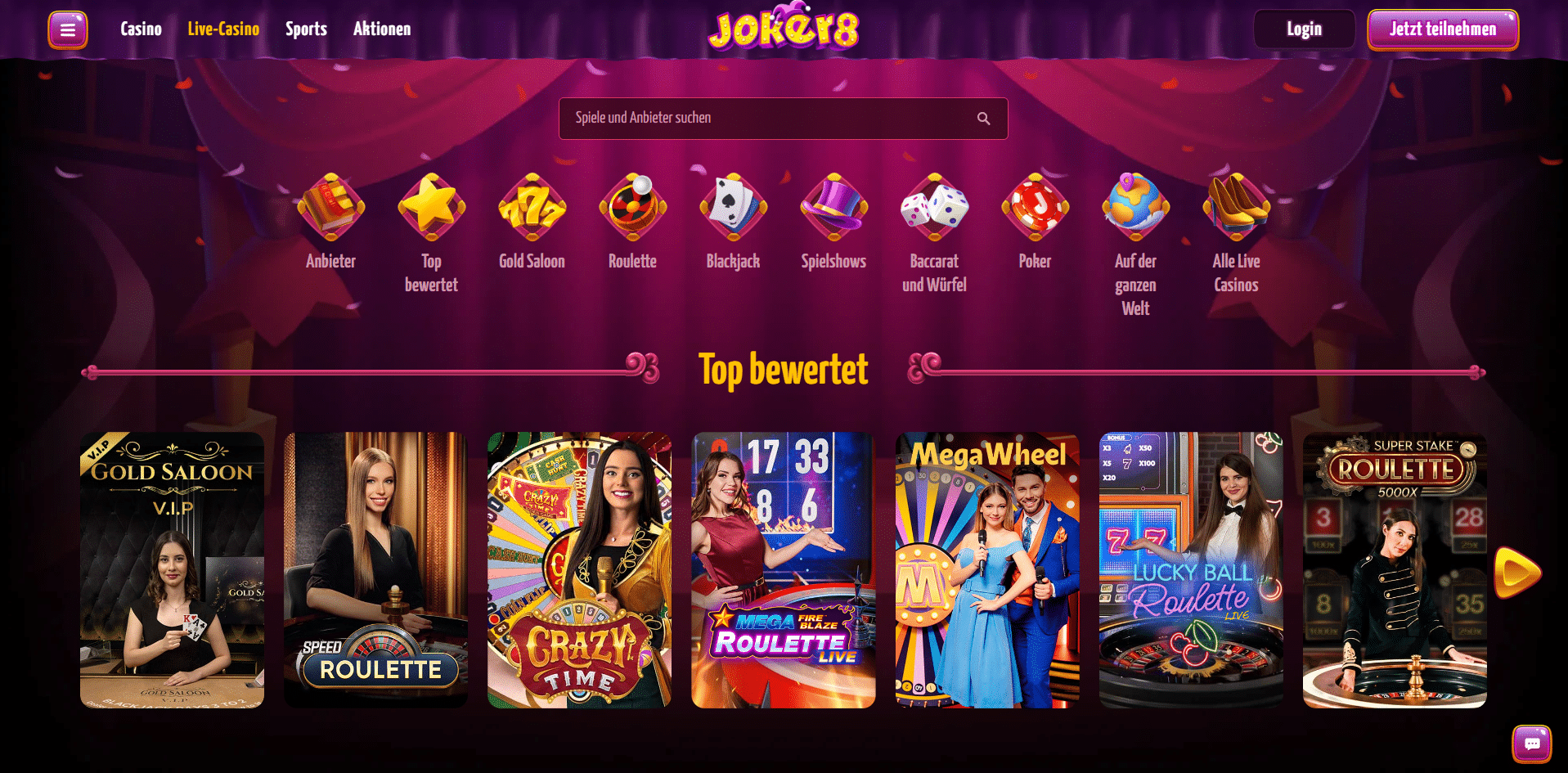 Joker8 Live Casino