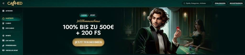 Cashed Casino Homepage