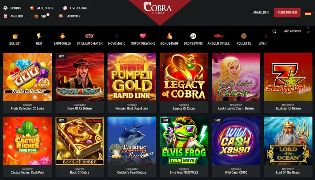 Cobra Casino - Casino Lobby Compact 1