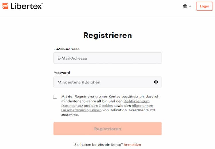 Libertex Registrieren