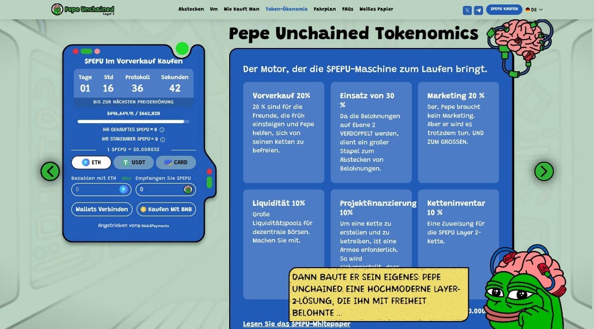 Pepe Unchained Token Economics und Token Utility