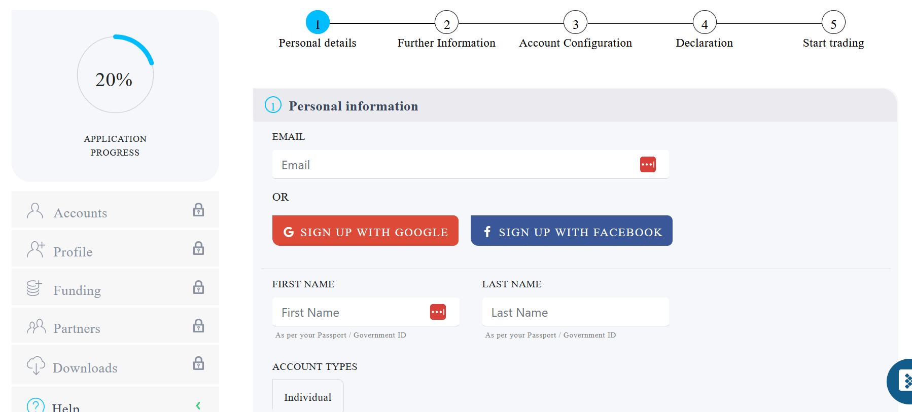 FP Markets Anmeldung