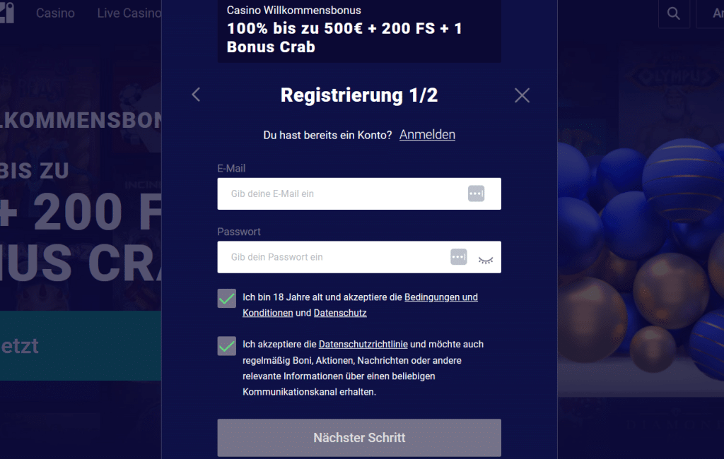 Frumzi Casino Anmeldung 2