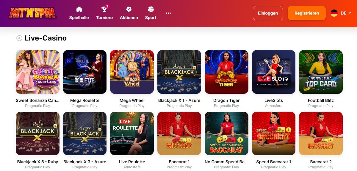 Hitnspin Casino Live Casino