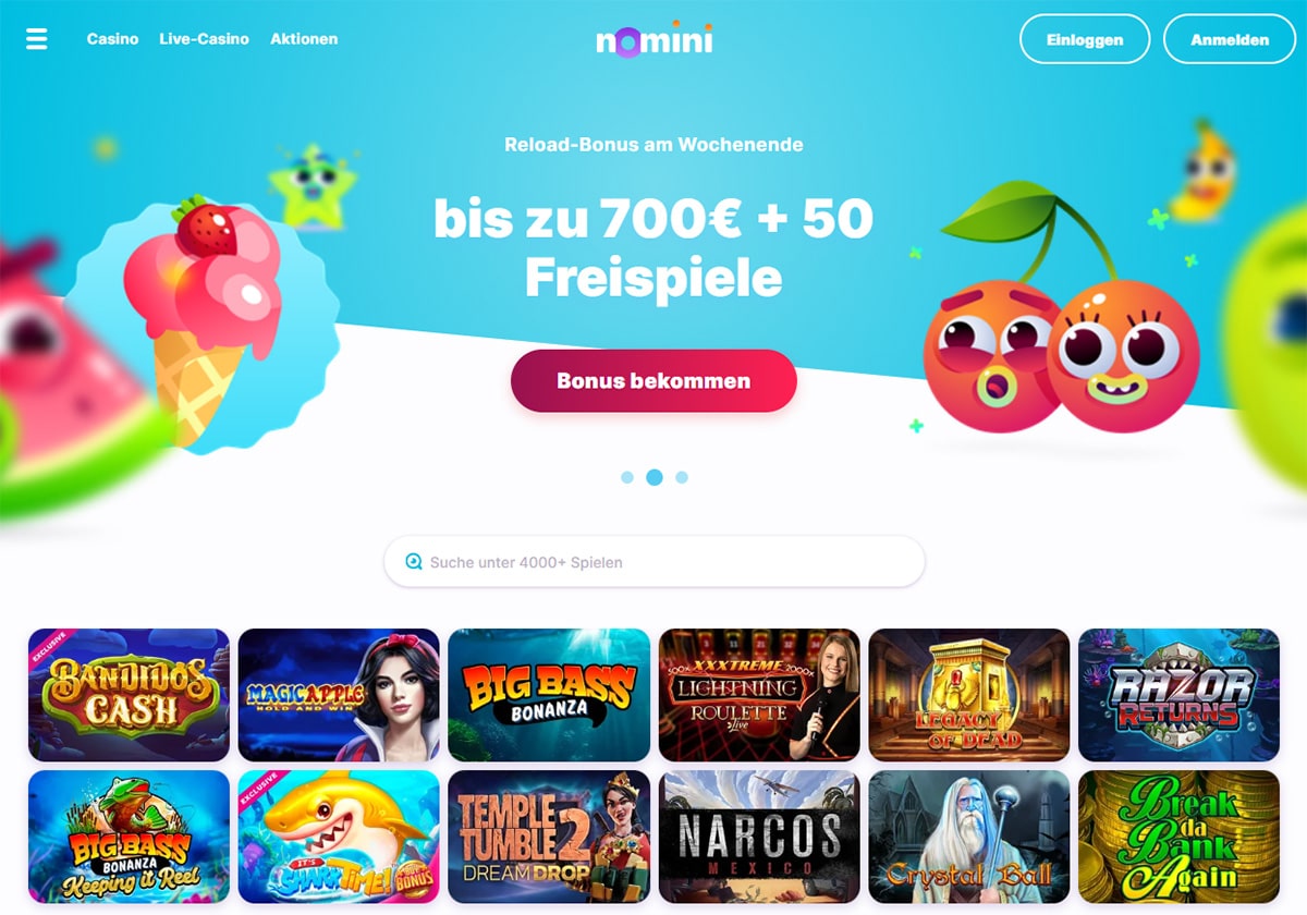 Nomini Casino Homepage