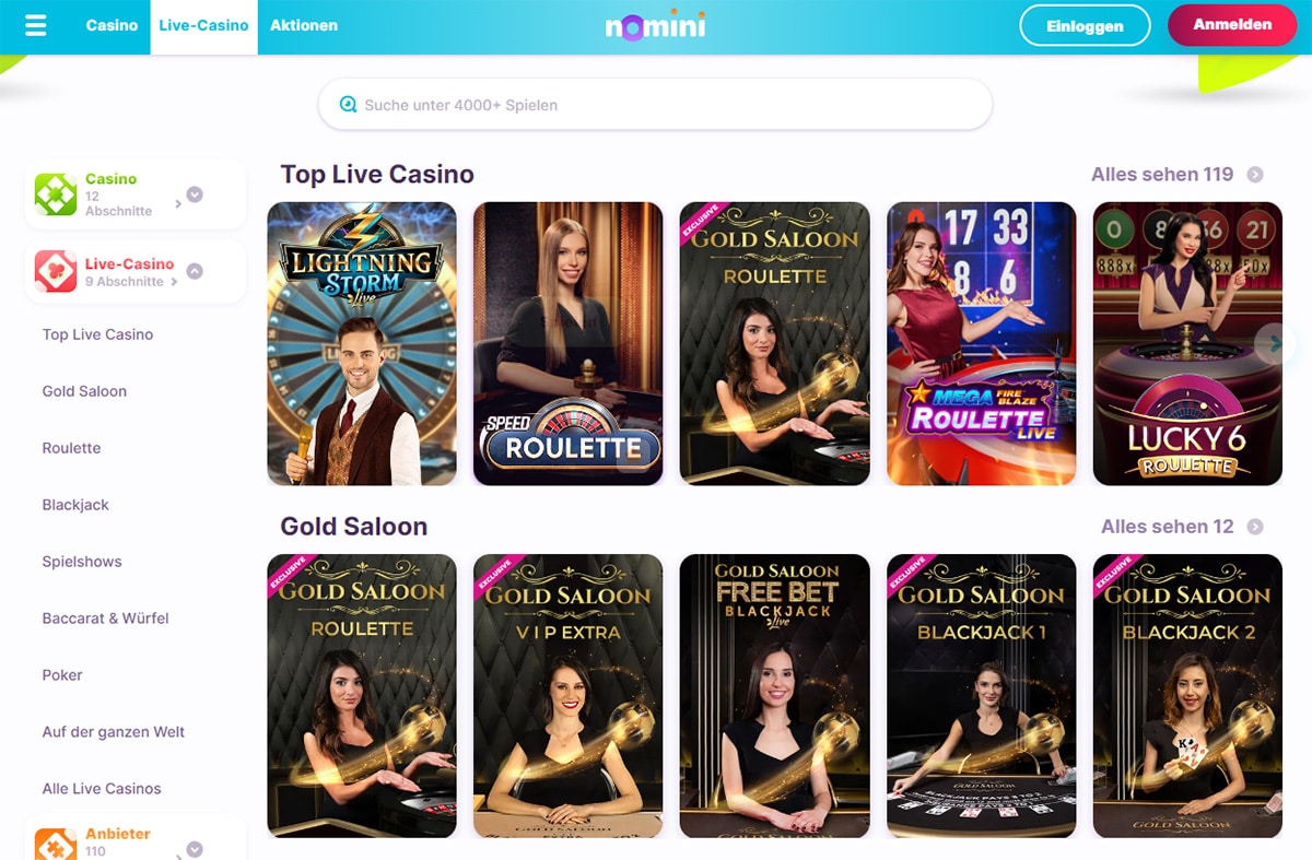 Nomini Casino Live Casino