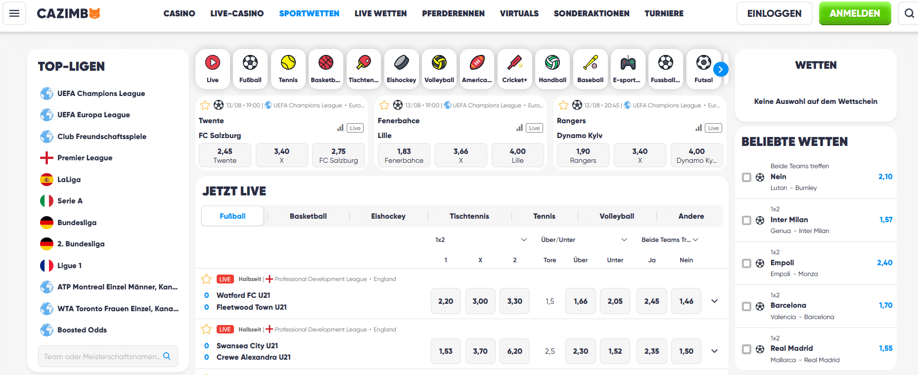 Cazimba Sportwetten