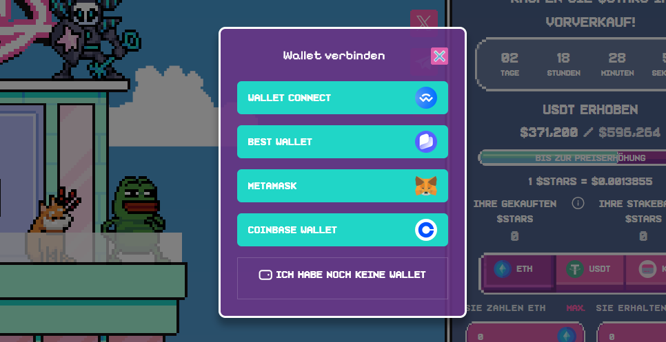 Crypto All Stars Wallet verbinden