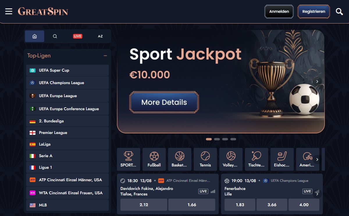 Greatspin Casino Sport