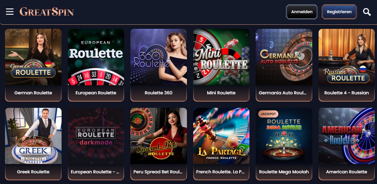 Greatspin Casino Table Games