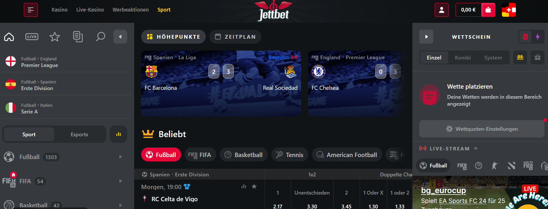 Jettbet Sportwetten