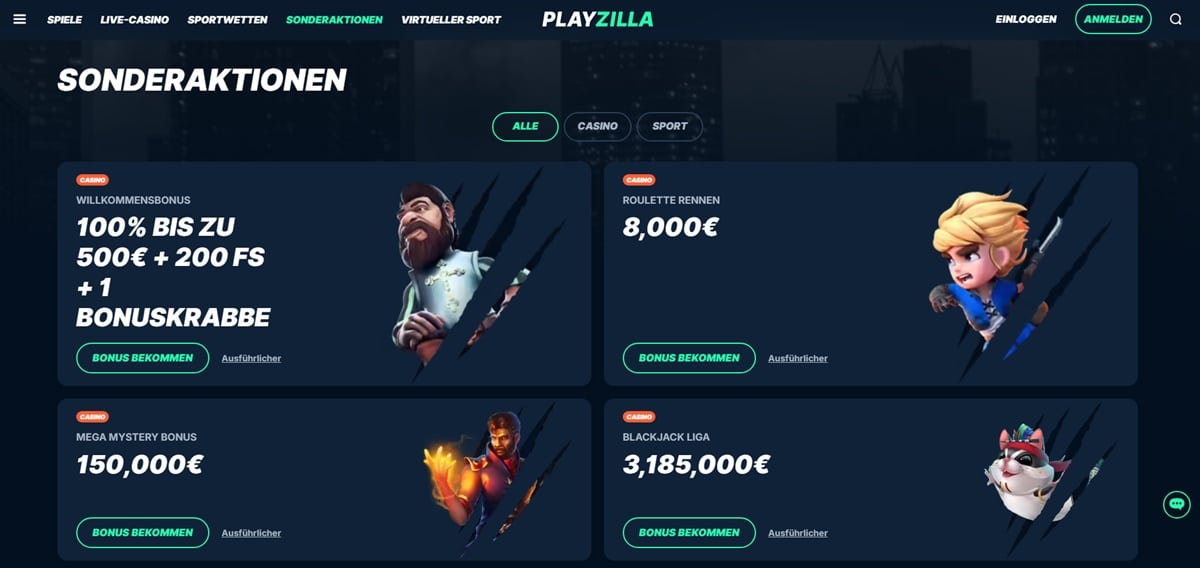 Playzilla Aktionen