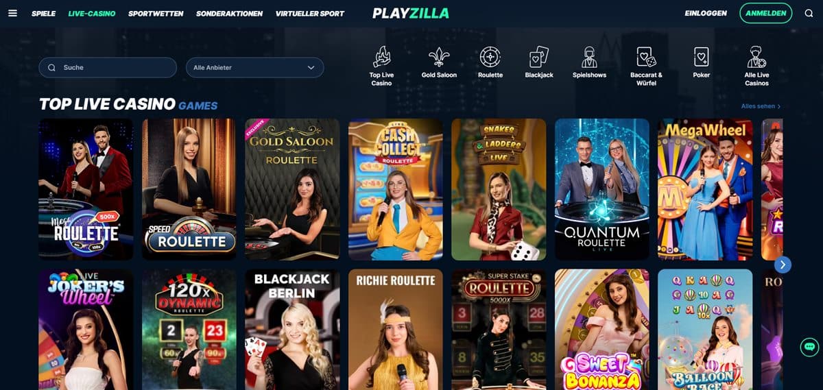 Playzilla Live Casino