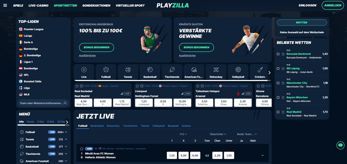 Playzilla Sportwetten