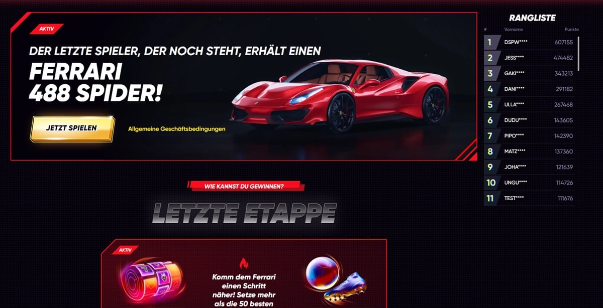 Quickwin Ferrari Aktionen