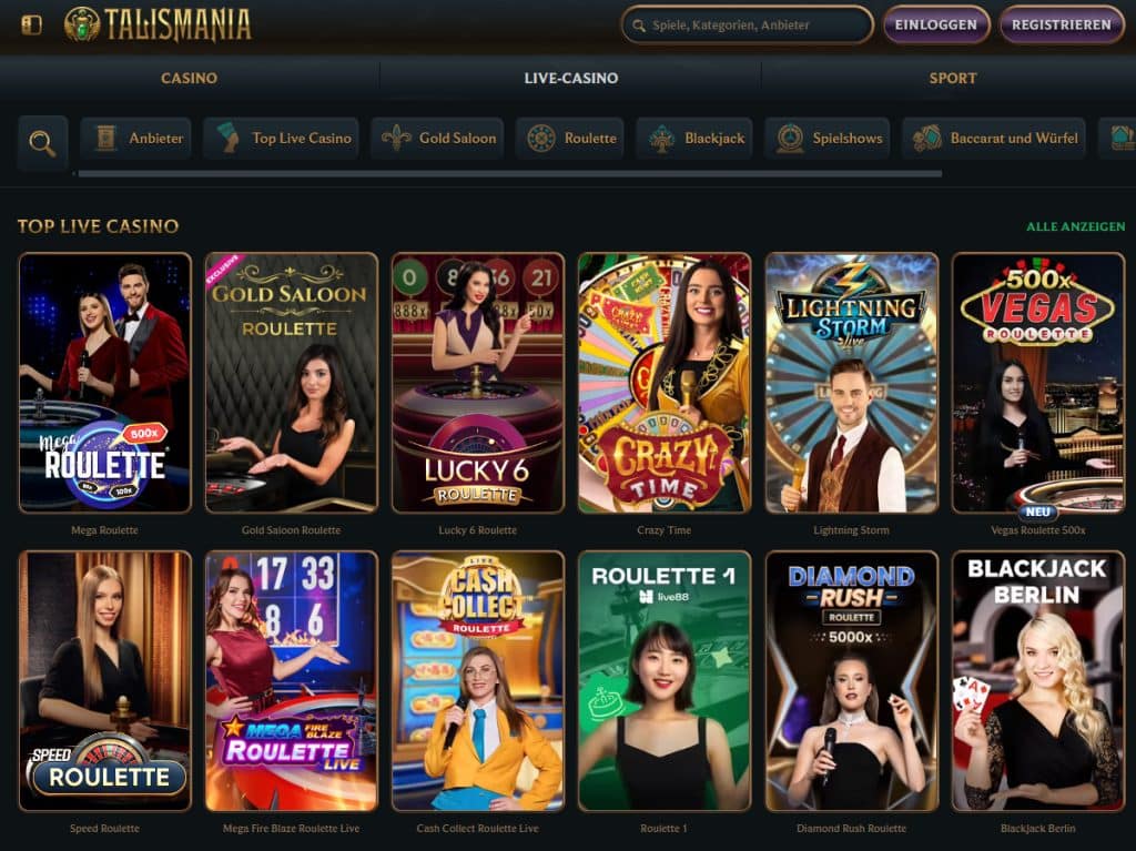 Talismania Live Casino