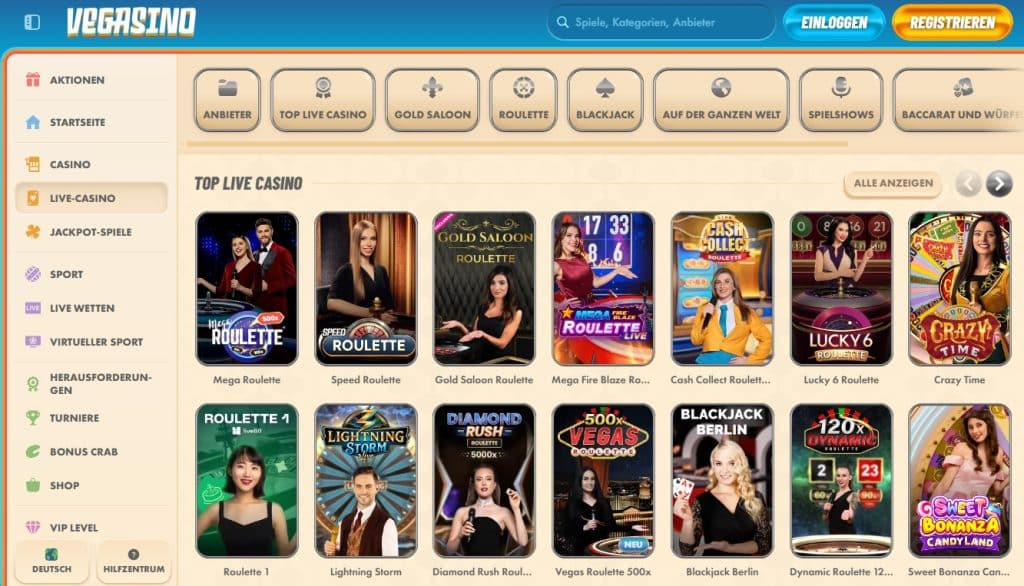 Vegasino Live Casino